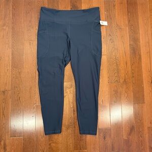 NWT Old Navy Active Power Soft Hi-Rise Leggings Go-Dri XL Navy Blue Soft Pockets